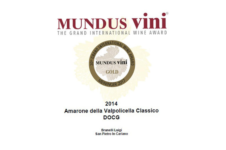 AMARONE CLASSICO 2014: GOLD MEDAL MUNDUS VINI!