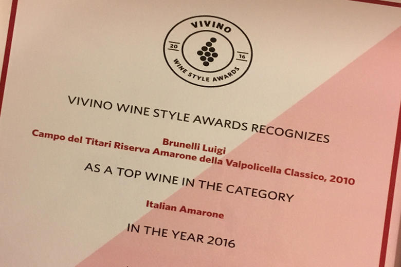 VIVINO WINE STYLE AWARDS: OUR CAMPO DEL TITARI IS THE N&deg;1