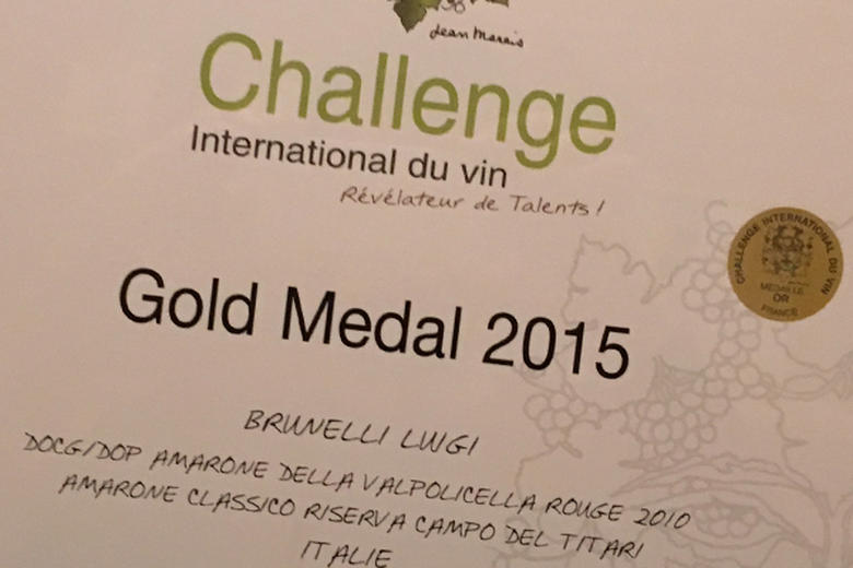 CHALLENGE INTERNATIONAL DU VIN: GOLD MEDAL FOR CAMPO DEL TITARI 2010!