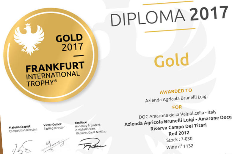 CAMPO DEL TITARI 2012, GOLD MEDAL - Frankfurt International Trophy 2017